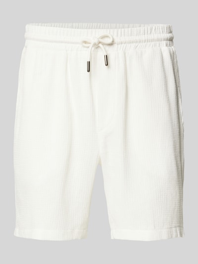 Only & Sons Szorty z fakturowanym wzorem i elastycznym pasem model ‘BERTIL’ Biały 2
