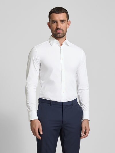 BOSS Slim Fit Businesshemd aus Popeline mit Stretch-Anteil Weiss 4