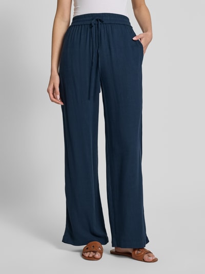 Selected Femme High Waist Hose aus Viskose-Leinen-Mix Modell 'VIVA-GULIA' Dunkelblau 4