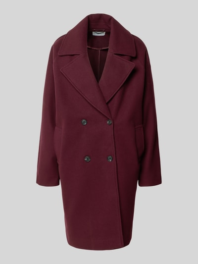 Noisy May Płaszcz o kroju oversized z kołnierzem z połami model ‘CICI’ Bordowy 2