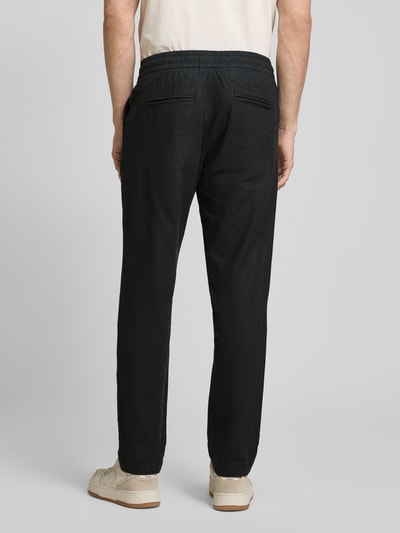 Matinique Regular fit linnen broek met elastische band, model 'barton' Zwart - 5