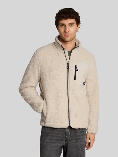 Tom Tailor Denim Teddyjacke mit Brusttasche Beige 4