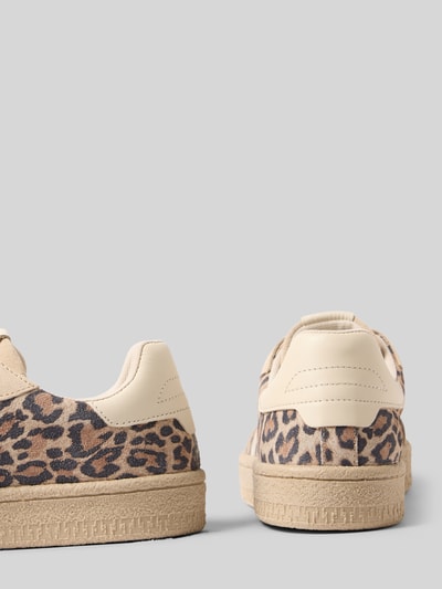 Produktfoto, Sneaker aus echtem Leder von Tamaris für Damen mit beige-braunem Leopardenmuster und strukturierter Sohle.