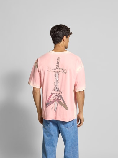 Diesel T-Shirt mit Label-Print Pink 5