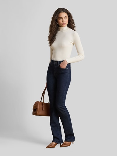 Lauren Ralph Lauren Slim fit coltrui van mix van katoen en modal Ecru - 1