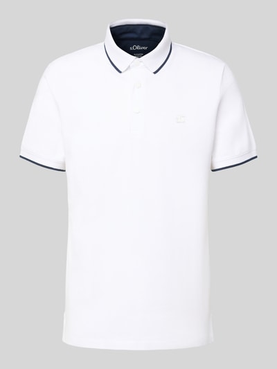 s.Oliver RED LABEL Regular Fit Poloshirt aus Baumwoll-Mix Weiss 2