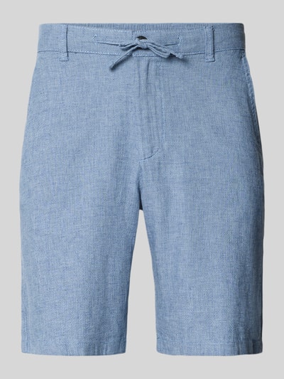 Selected Homme Regular Fit Chinoshorts aus Baumwoll-Leinen-Mix Modell 'BRODY' Blau Melange 2