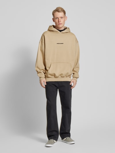 Pegador Oversized Hoodie mit Label-Print Beige 1