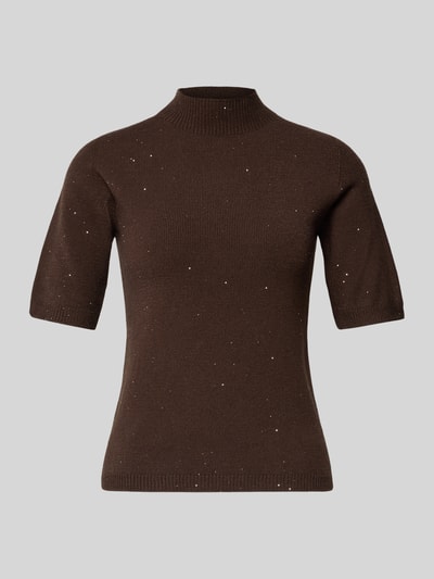 Liu Jo White Gebreid shirt met opstaande kraag Chocoladebruin - 2