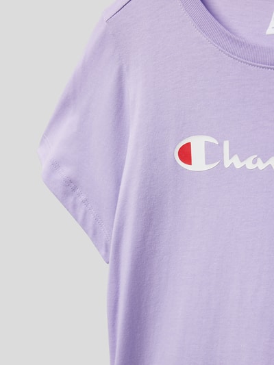 CHAMPION T-shirt met logoprint Lila - 2