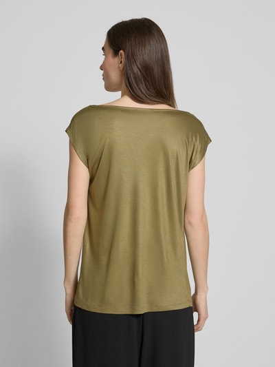 s.Oliver BLACK LABEL Loose Fit Shirt aus glänzender Viskose mit Wasserfall-Ausschnitt Khaki 5