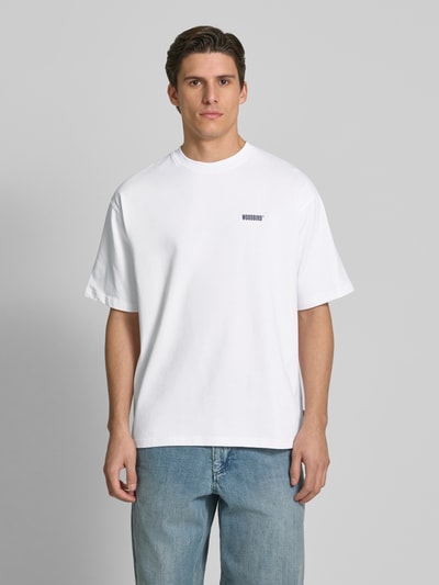 WOODBIRD Oversized T-Shirt mit Label-Print Weiss 4