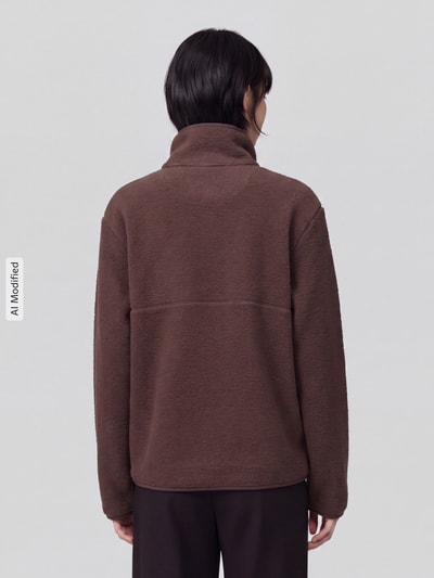 ARMEDANGELS Bluza o kroju oversized z czystej bawełny model 'HAARLEENAA' Ciemnobrązowy 5
