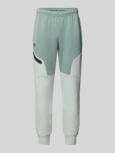 Under Armour Relaxed fit sweatpants met logoprint, model 'Unstoppable' Mintgroen - 2