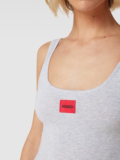 HUGO Body met labelpatch, model 'Bodysuit Red Label' Lichtgroen gemêleerd - 3