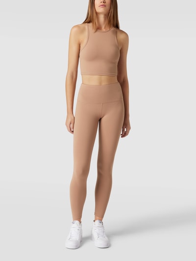 Review Korte broek met binnenstebuitennaden Taupe - 1