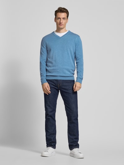 Tom Tailor Regular Fit Strickpullover aus reiner Baumwolle Blau 1