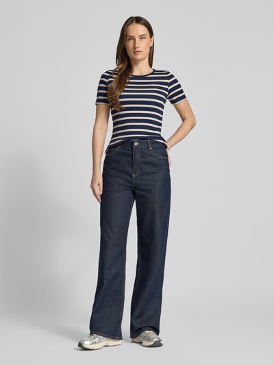 Tom Tailor Denim Slim Fit T-Shirt aus Baumwoll-Mix Dunkelblau Melange 1