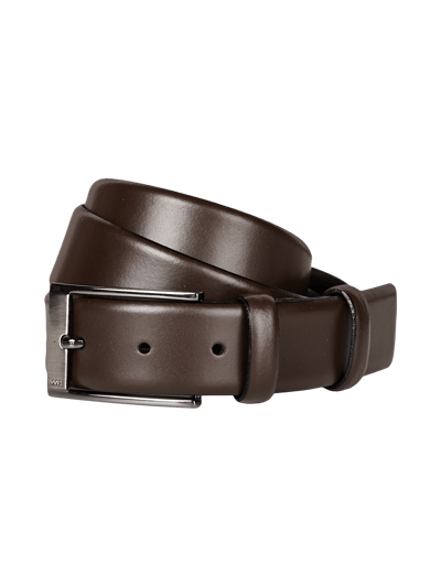 JOOP! Collection Leren riem met subtiel logo Middenbruin - 1