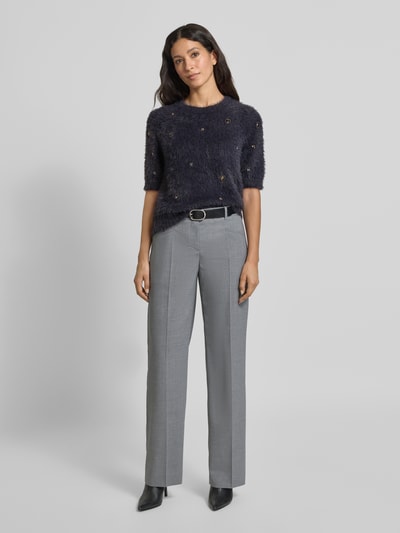 Luisa Cerano Regular Fit Strickpullover mit Zier-Applikationen Marine 1