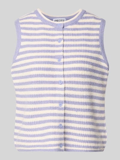 PIECES Regular Fit Strickweste mit Woll-Anteil Modell 'MALOU' Lavender 2
