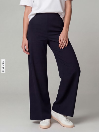 SEDUCTIVE Regular fit wijdte broek van viscosemix model 'KIMBERLEY' Marineblauw - 4