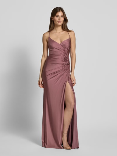 Mascara Abendkleid mit seitlicher Raffung Altrosa 4