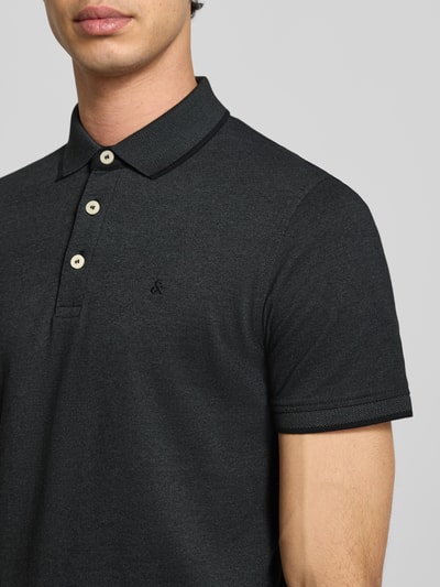 JACK & JONES Slim Fit Poloshirt mit Viskose-Anteil Modell 'Paulos' Dunkelgrau Melange 3