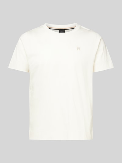 BOSS T-shirt met labelstitching Offwhite - 1