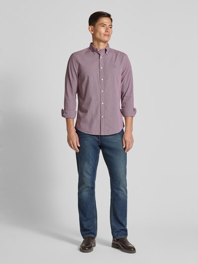 Tommy Hilfiger Regular fit vrijetijdsoverhemd van puur katoen-popeline Bordeaux - 1