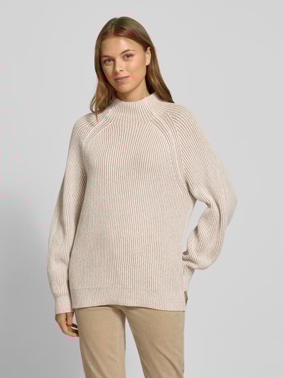 Tom Tailor Regular Fit Strickpullover aus Baumwoll-Mix mit Woll-Anteil Taupe 4