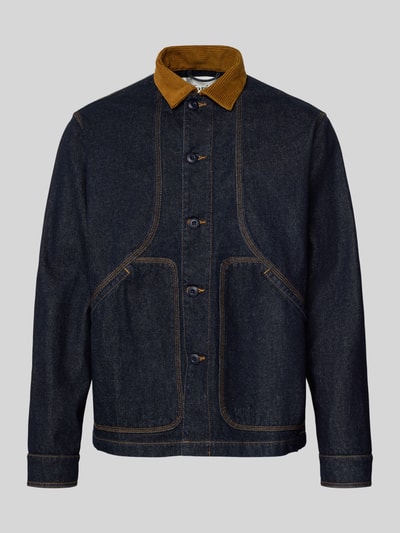 Forét Regular fit overshirt met steekzakken, model 'BERRY' Donkerblauw - 2