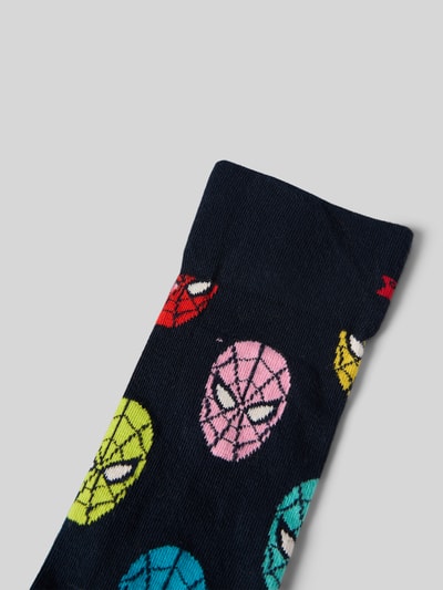 Happy Socks Regular Fit Socken mit Logo-Stitching Modell 'Spidey' Marine 2