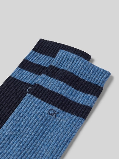 CK Calvin Klein Socken mit Label-Print im 2er-Pack Blau Melange 2