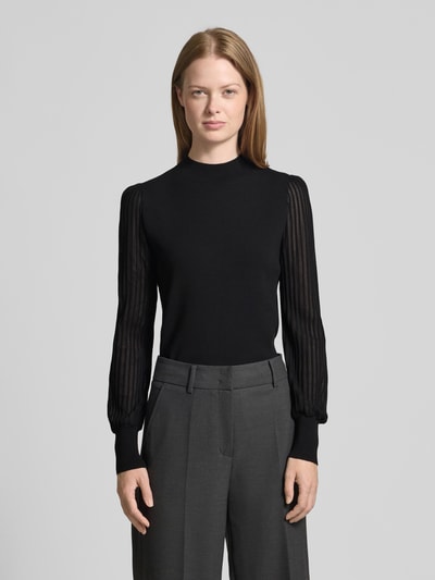 Zero Strickpullover aus Viskose-Mix mit Ballonärmeln Black 4