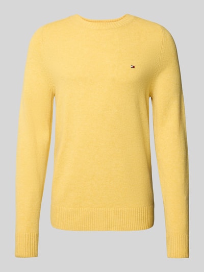 Tommy Hilfiger Regular Fit Strickpullover aus feinster Wolle GELB 2