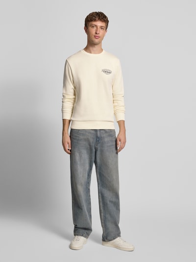 Jack & Jones Sweatshirt mit Label-Print Modell 'MAKOTO' Offwhite 1