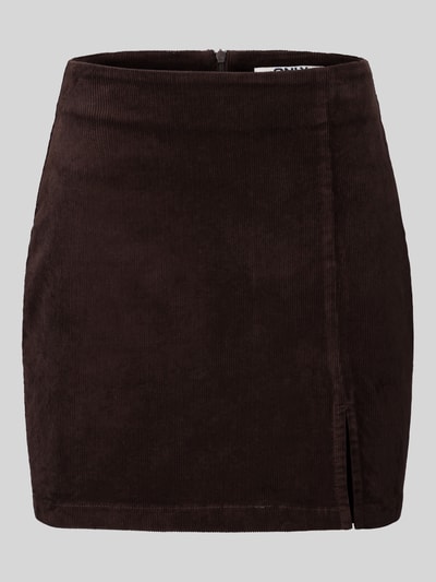 ONLY Lekko rozszerzana spódnica mini z mieszanka bawełny model 'FLORA' Czekoladowy 2