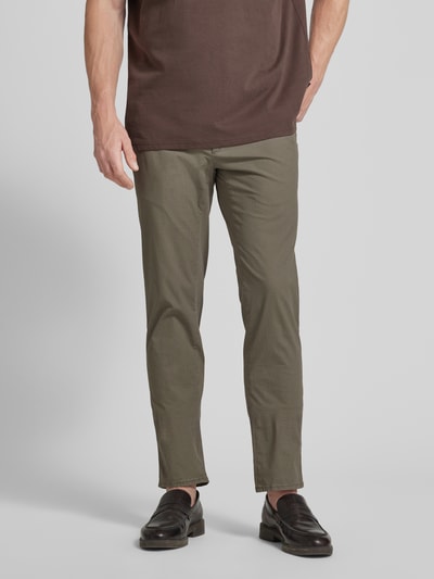 Brax Spodnie o kroju regular fit z wpuszczanymi kieszeniami model ‘FABIO’ Khaki 4