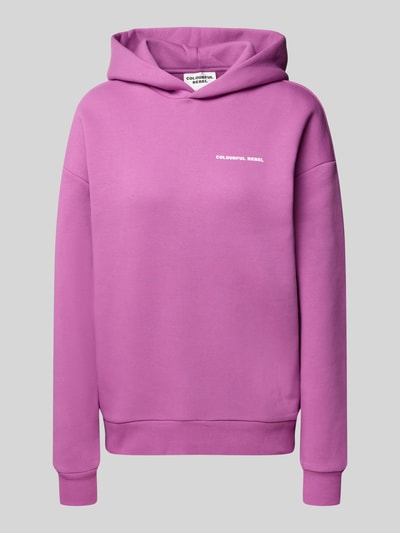 Colourful Rebel Relaxed Fit Hoodie mit Label-Detail Fuchsia 2
