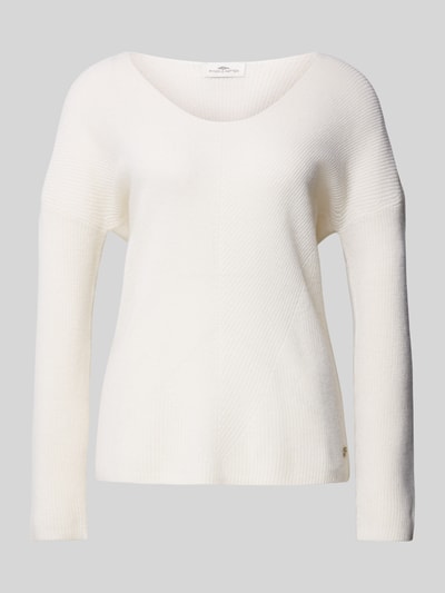 Fynch-Hatton Kaschmirstrickpullover mit V-Ausschnitt Offwhite 2