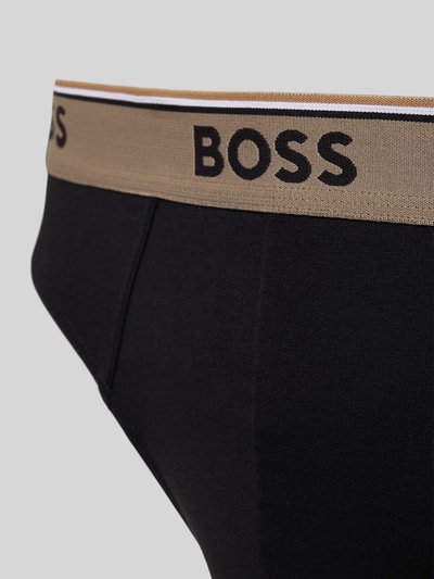 Produktfoto, Slip aus Baumwoll-Mix im 3er-Pack von BOSS, efekt: jednolity kolor, pas z logo, elastyczny, wielopak: 3 szt., mieszanka bawełny