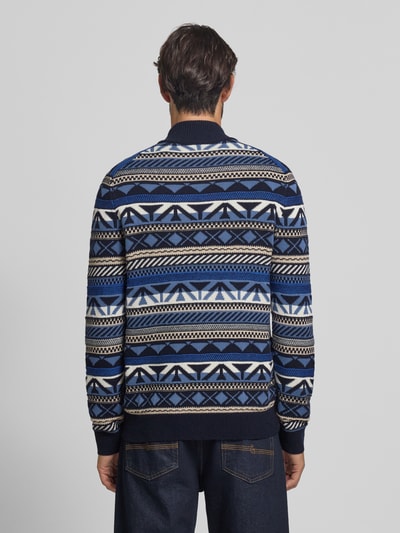 OLYMP Level Five Gebreide pullover met opstaande kraag Marineblauw - 5