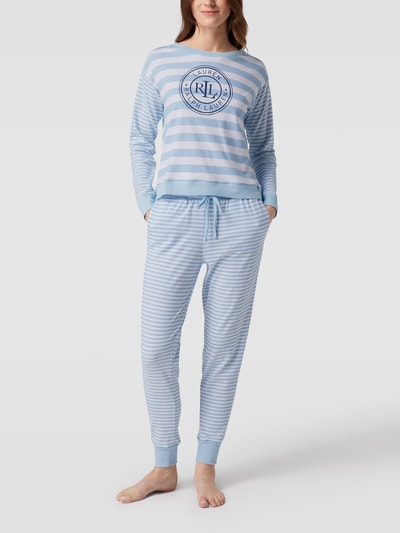 Lauren Ralph Lauren Pyjama mit Label-Print Blau 1