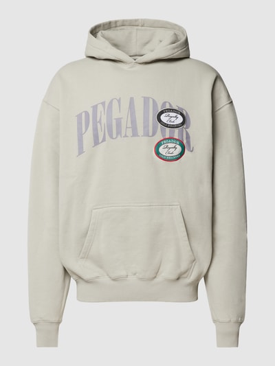 Pegador Oversized Hoodie mit Label-Print Modell 'JARVIS' Hellgrau 2