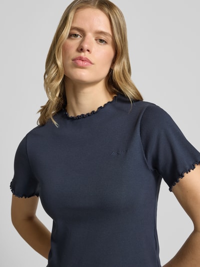 Pepe Jeans slim fit T-shirt van katoenmix model 'NORA' Marineblauw - 3