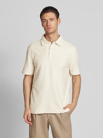 Samsøe & Samsøe Regular Fit Poloshirt mit kurzer Knopfleiste Offwhite 4