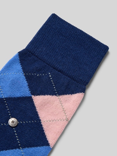 Burlington Socken aus Schurwoll-Mix mit Label-Detail Dunkelblau 2