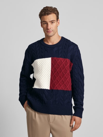 Tommy Hilfiger Gebreide pullover met structuurmotief Marineblauw - 4