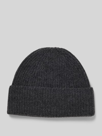 MCNEAL Gebreide muts van kasjmier met brede omslag Donkergrijs gemêleerd - 1